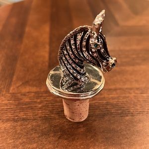 Vagabond Pewter Crystal Studded Zebra Wine Stopper